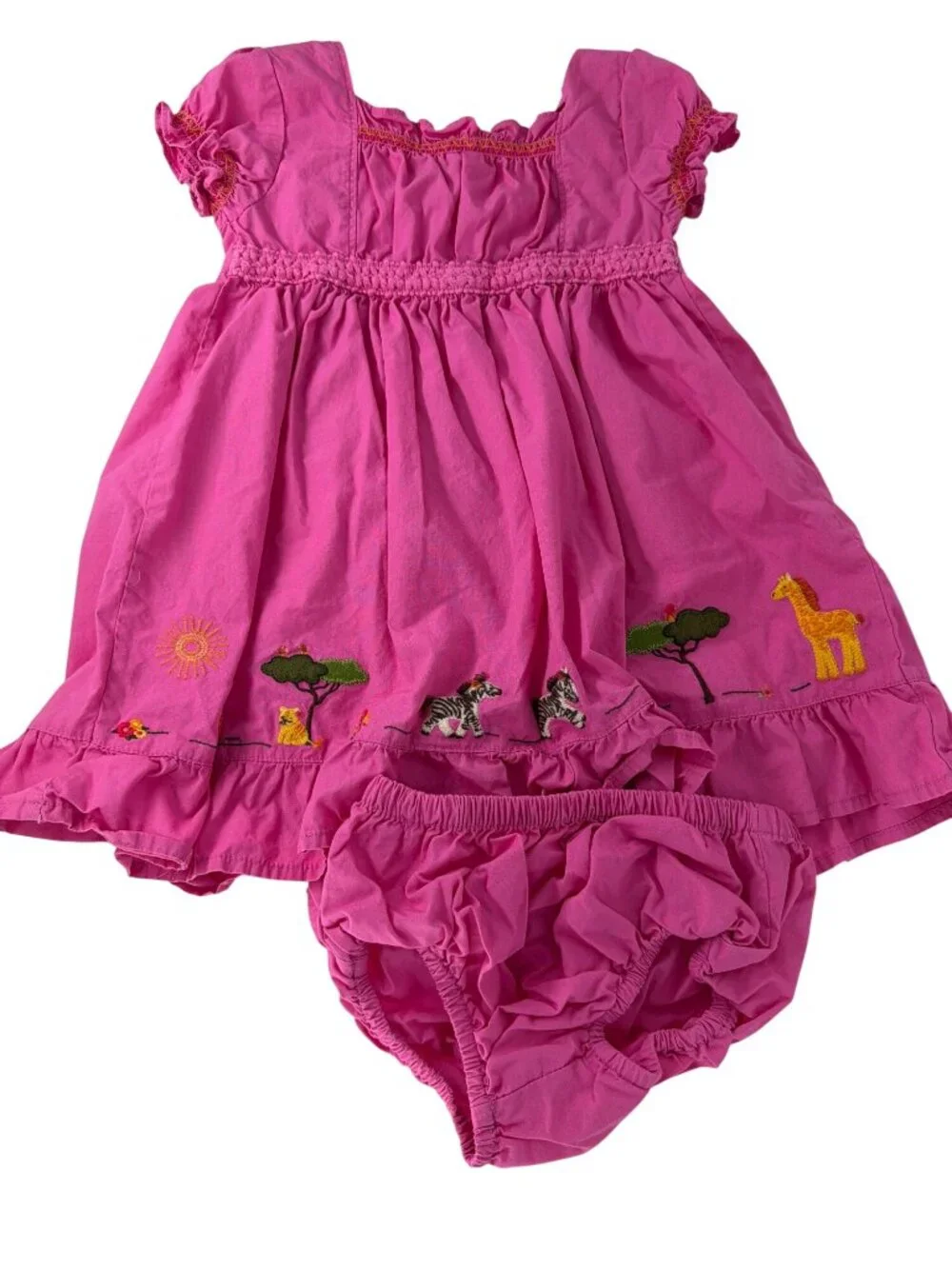 Gymboree Vintage Safari Animal Embroidery Dress 18-24 months